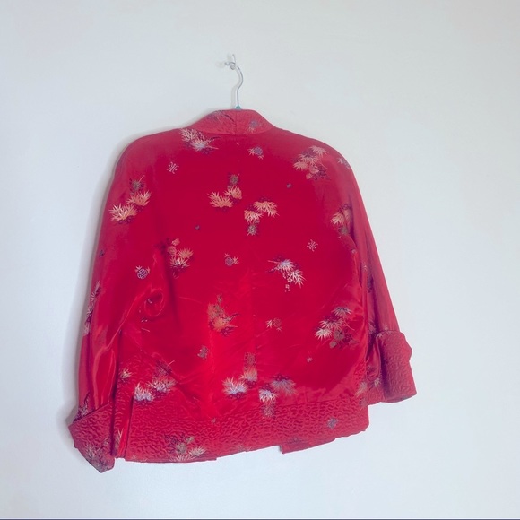 Red ‘Silk’ Quilted Blazer Medium - Picture 8 of 9